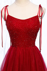 Burgundy Sweetheart Beaded Long Prom Dress Burgundy Evening Dress