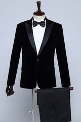 Stylish Black Velvet Men's Blazer for Parties