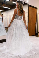 Magdalena Dressystars  Silver Ombre Sequin Material  Princess Straps A-Line Prom Gown