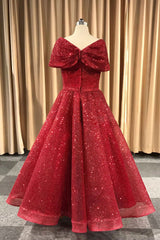 Unique V-Neck Burgundy Tea-Length Prom Dress Burgundy Evening Dress