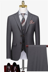 Matthew Formal Gray 3-Piece Fashion Business Suit