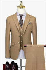 Michael Fashion Champagne 3-Piece Bespoke Business Suit for Men