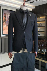 Arthur Black Peaked Lapel Three-Piece Business Suit