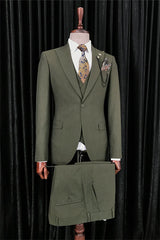 Addison Dark Green Peaked Lapel Business Suit