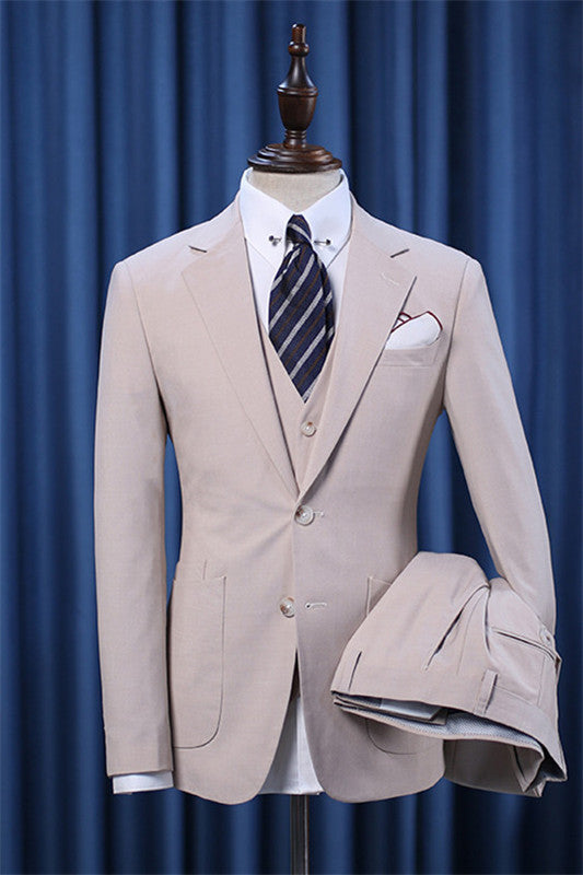 Dylan Khaki Slim Fit Three-Piece Suit