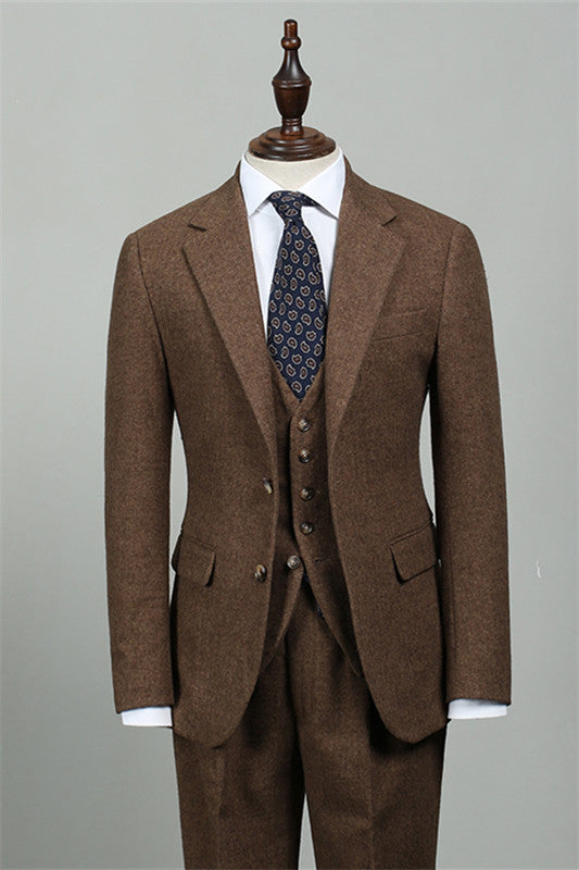 Elijah Brown Three-Piece Bespoke Business Suit