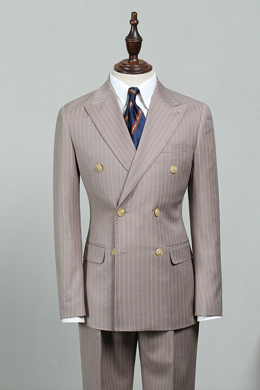 Zachary Striped Double-Breasted Peaked Lapel Suit