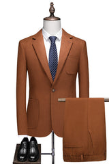 Aidan Fashion Brown One Button Bespoke Prom Men's Suit