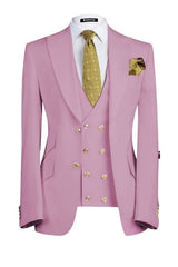 Bartley Chic Lilac 3-Piece Peaked Lapel Close Fitting Prom Suit for Men