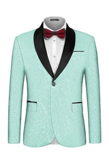 Fitch Fashion Light Green Shawl Lapel Jacquard Wedding Men's Suit