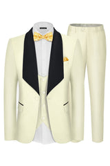 Gilbert Beige Three-Piece Shawl Lapel Wedding Suit