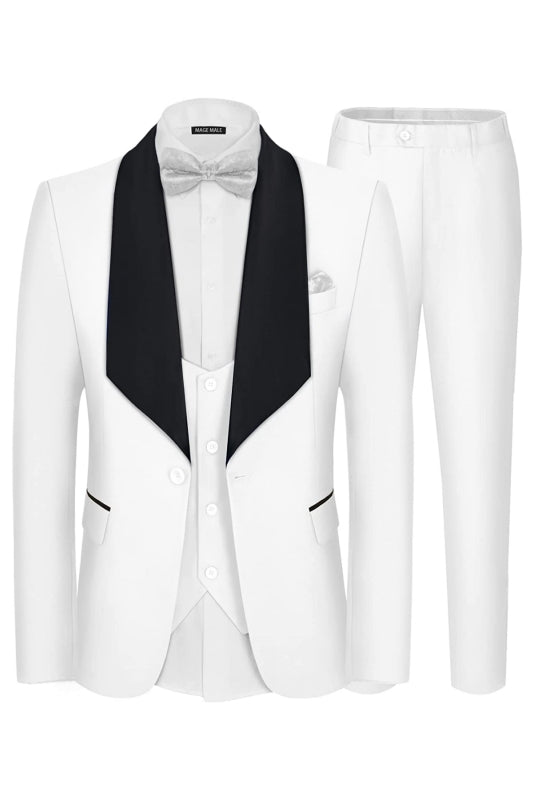 Gordon White Three-Piece Shawl Lapel Wedding Suit