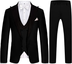 Humphrey Black Peaked Lapel Business Suit for Men