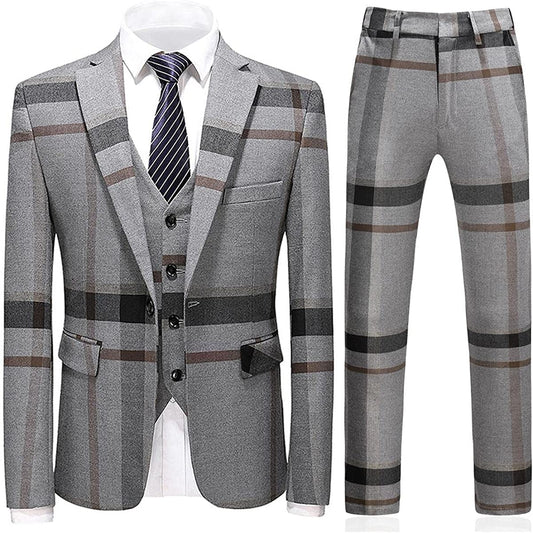 Jeremiah Gray Notched Lapel Three-Piece Bespoke Business Suit for Men