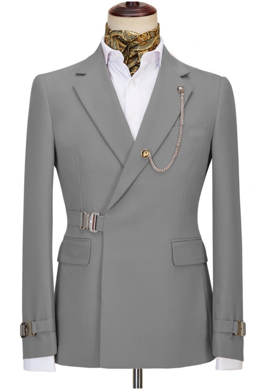 Joyce Light Gray Notched Lapel Prom Suit for Men