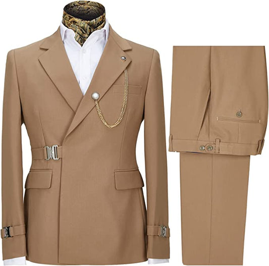 Armand Khaki Notched Lapel Prom Suit for Men