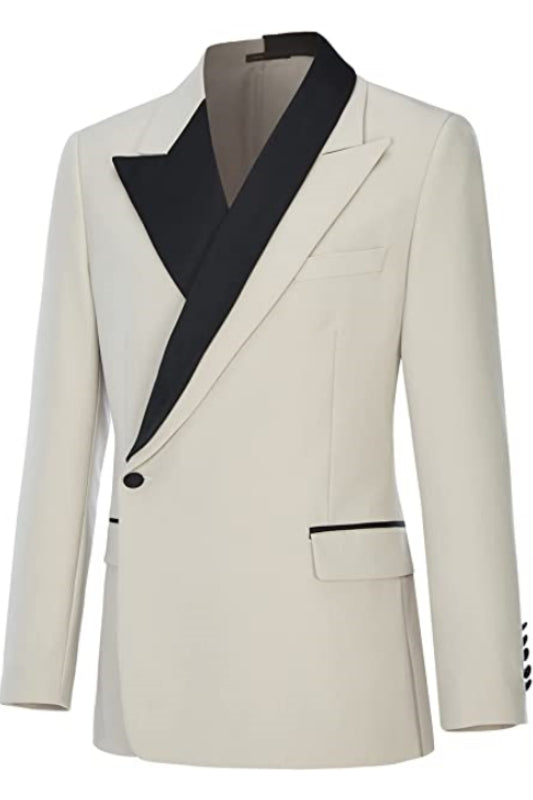 Ashbur Beige Peaked Lapel Prom Suit for Men