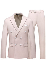 Barton Light Pink Double-Breasted Peaked Lapel Prom Suit