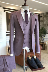 Elmer Light Purple Peaked Lapel 3-Piece Bespoke Prom Suit