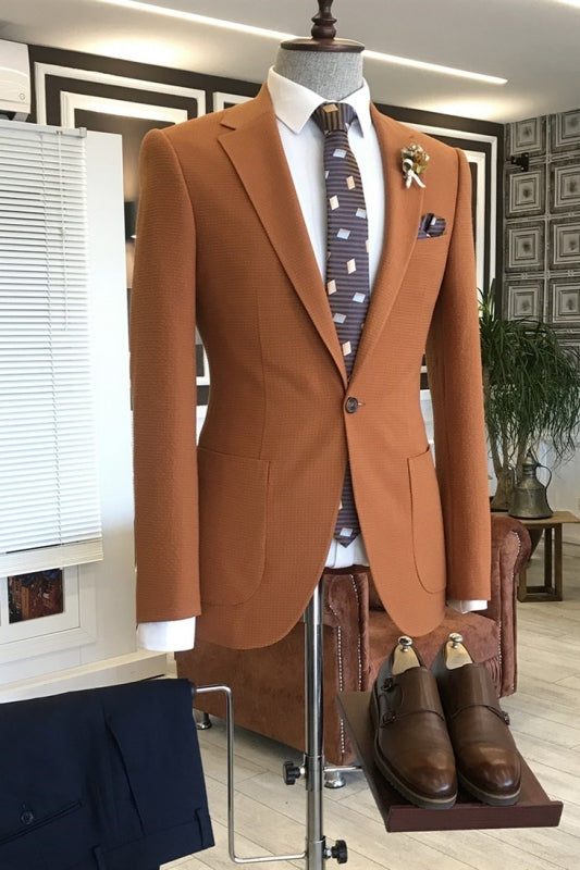 Harold Light Brown Notched Lapel 2-Piece Men's Prom Suit