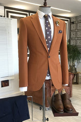 Harold Light Brown Notched Lapel 2-Piece Men's Prom Suit