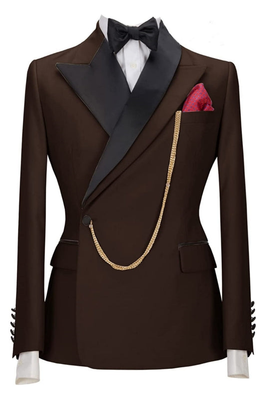 Ivan Stylish Brown Peaked Lapel 2-Piece Prom Suit for Men