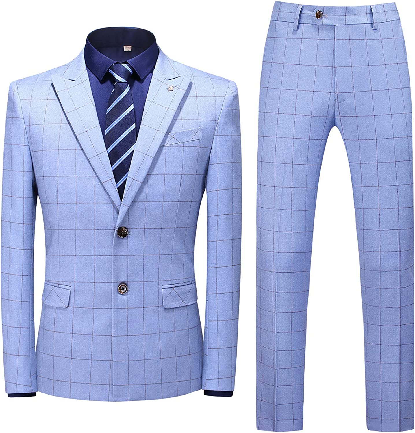 Julian Sky Blue Peaked Lapel 2-Piece Fancy Business Suit