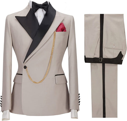 Jackson Khaki Peaked Lapel 2-Piece Bespoke Prom Suit