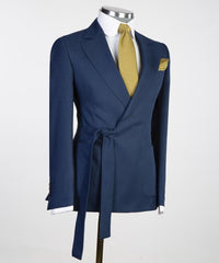 Leonard Navy Blue Two-Piece Notched Lapel Prom Suit