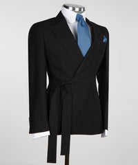 Leopold Formal Black Notched Lapel 2-Piece Prom Suit