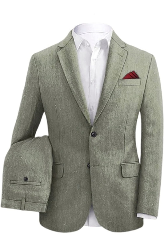 Gray Two-Piece Notched Lapel Business Suit