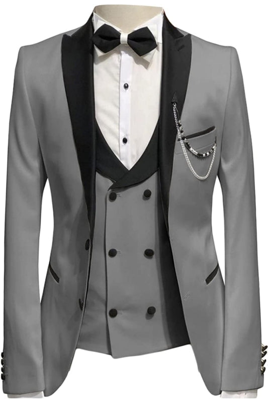 Mick Gray Three-Piece Peaked Lapel Prom Suit