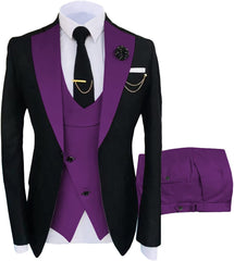 Newman Purple Shawl Lapel 3-Piece Bespoke Prom Suit