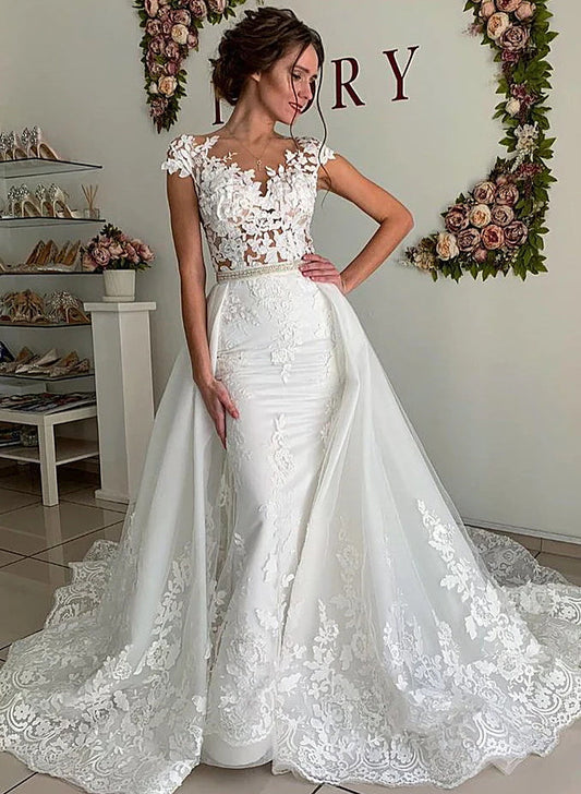 Elegant Lace Tulle Wedding Dresses