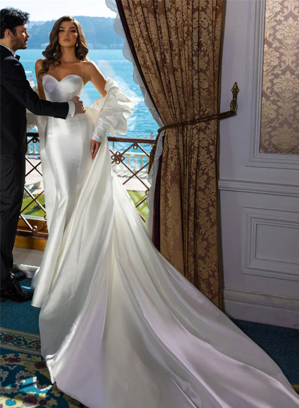 Satin Wedding Dress With Wrap