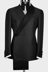 Alva Stylish Black Shawl Lapel 2-Piece Bespoke Wedding Suit