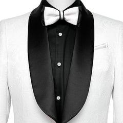 Arlen White Jacquard Two-Piece Shawl Lapel Wedding Suit