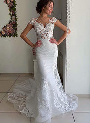 Elegant Lace Tulle Wedding Dresses