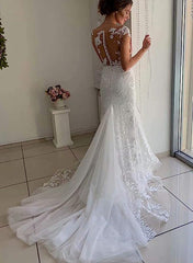 Elegant Lace Tulle Wedding Dresses