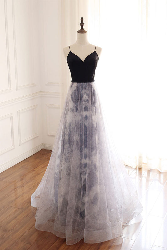 Unique Sweetheart Tulle Long Prom Dress Tulle Formal Dress