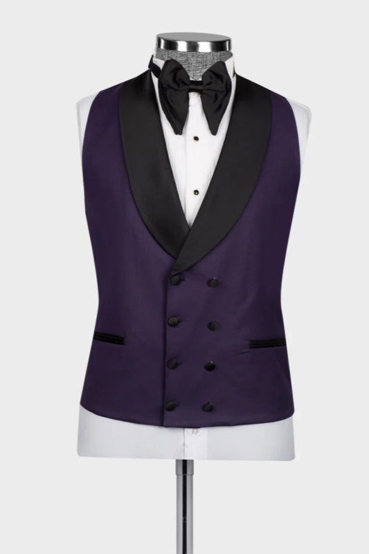 Gordon Purple Shawl Lapel 3-Piece Wedding Suit