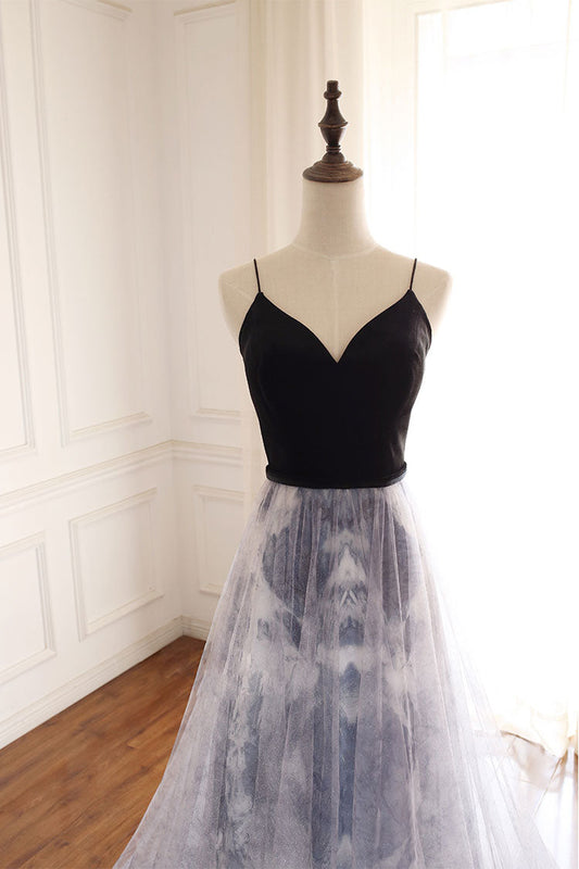 Unique Sweetheart Tulle Long Prom Dress Tulle Formal Dress