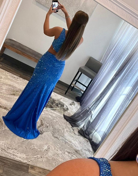 Dressystars ?One Shoulder Royal Blue Elegant Prom Dress with Split Design