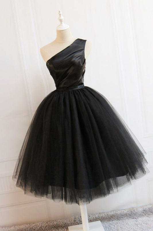 Cute Black Short Prom Dress Black Homecoming Dress