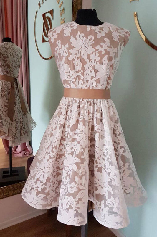 Unique Lace Short Prom Dress Lace Homecoming Dress