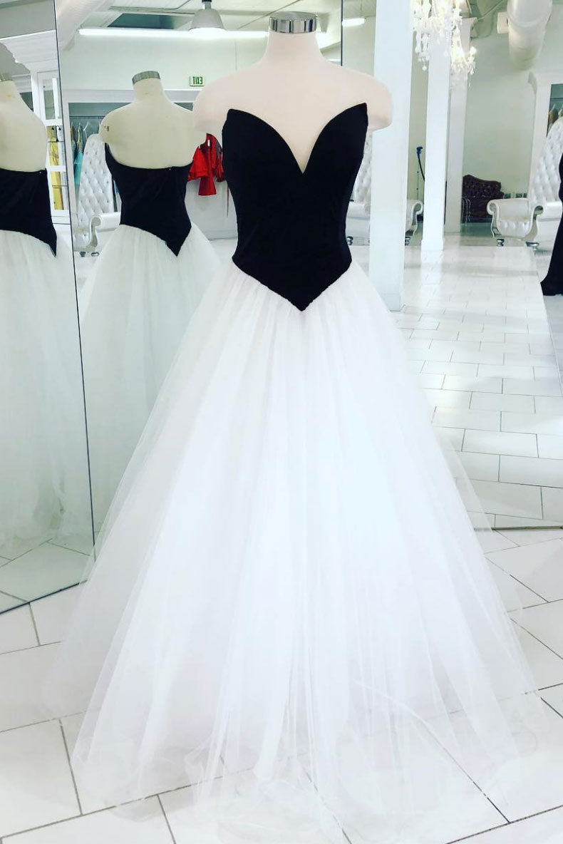 Simple Tulle Long Prom Dress White Tulle Evening Dress