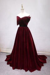 Simple Burgundy Long Prom Dress Burgundy Long Evening Dress