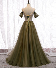 Simple Green Tulle Long Prom Dress Green Tulle Evening Dress