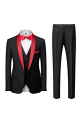 Timeless Grey Shawl Lapel Men's 3-Piece Suit