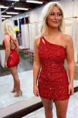 magdalene pretty sparkly bodycon sexy one shoulder style sequin styles short homecoming dress with keyhole